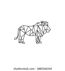 lion geometric vector illustration. animal icon line style design. animal wall art