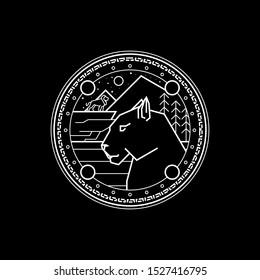 The Lion Geometry line style with circle frame
