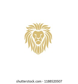 lion gold head logo icon designs vector