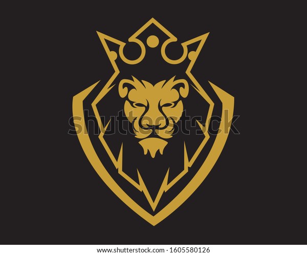 Lion Gold King Jungle Logo Vector Stock Vector Royalty Free