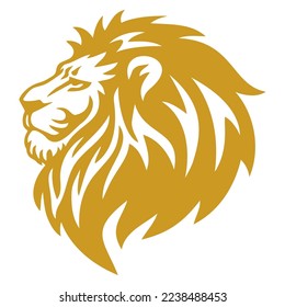 Lion Gold Logo Vector Design Mascot Template