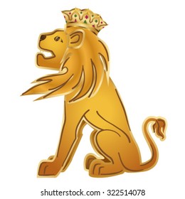 lion with a golden crown