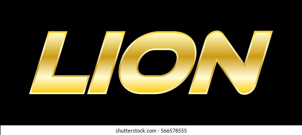 Lion golden text letter logo