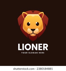 Lion gradient colorful logo vector icon illustration