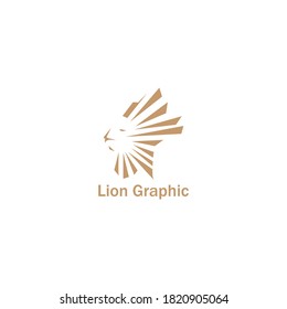 Lion graphic logo simple design vector illustration