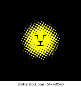 lion halftone icon vector logo element
