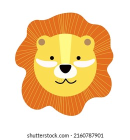 Lion in hand draw style makes a mask and put on patches. Personal care. Cosmetics advertisement. Vector. White background. Isolated