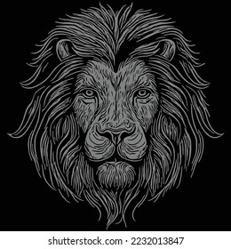 lion hand drawing vector art   