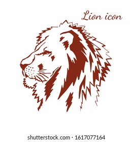 Lion hand drawn icon vector