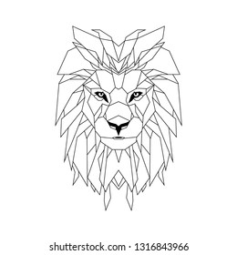 Lion , hand drawn minimalist style vector illustration