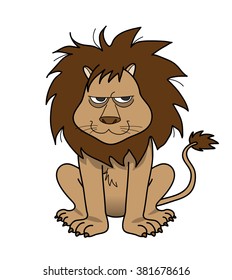Lion, a hand drawn vector illustration of a lion.