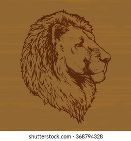 lion hand drawn vector sketch