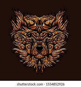 lion handdrawn illustration style. For logo, t-shirt, esport, poster. Cute doodle of lion vector file. Head of lion. Like a dog