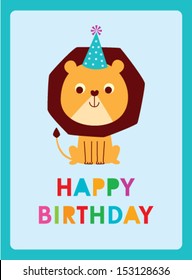 lion happy birthday card