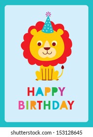 Lion Happy Birthday Card