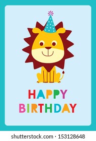 lion happy birthday card