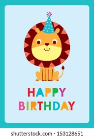 lion happy birthday card