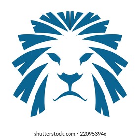 lion head abstract blue