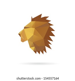 Lion head abstract isolated on a white backgrounds, vector illustration