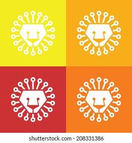 Lion head abstract isolated on a colorful backgrounds, vector 
