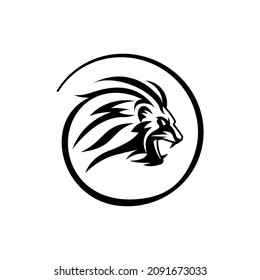 Vector de logotipo abstracto de la cabeza del león