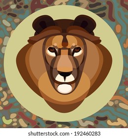 Lion head abstract  on backgrounds, vector illustration