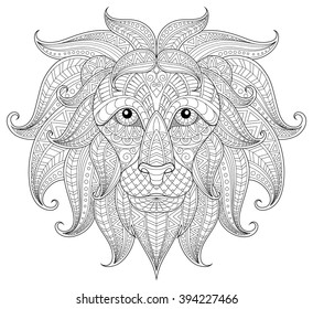 1,270 Adult Coloring Lion Head Images, Stock Photos & Vectors 