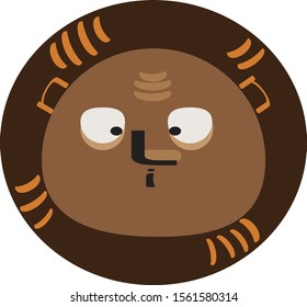 Lion Head with  alphabet letter and word Illustration Design.