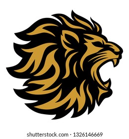 Lion Head Gold Golden Logo Vector Stock Vector (Royalty Free ...