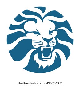 Lion head angry circle