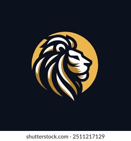  lion head angry roaring logo vector silhouette, shows power and strenght Lion head shield logo icon. Royal gold crown badge symbol. Premium king animal sign. Vector illustration. Lion logo lion shiel