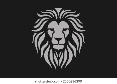 lion head angry roaring logo vector silhouette, shows power and strenght