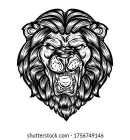 lion head angry vector illustration