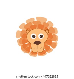 Lion head. Animal lion face isolated vector silhouette Cartoon  illustration