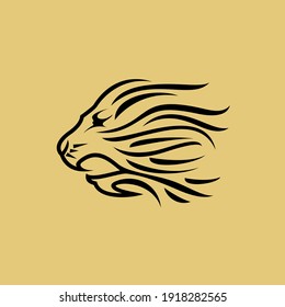 Lion head animal line design vector