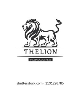 Lion head -  Animal wild cat, Gold lion face - vector logo template creative illustration.