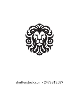 Lion head art silhouette vector illustrations .eps