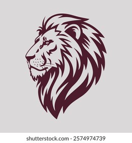 Lion head art silhouette vector illustration