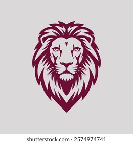 Lion head art silhouette vector illustration