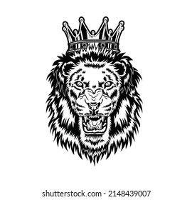 Lion head art vector illustration