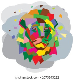 Lion head artwork vector eps 10