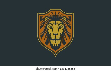 Lion Head Badge Emblem Brand Identity Company Vector Illustration