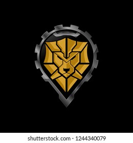 Lion Head badge Logo Template