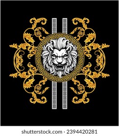 
Lion Head Baroque Design Graphic