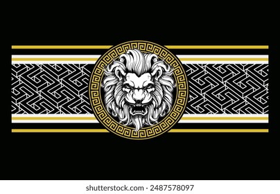 Lion Head Baroque Design Graphic