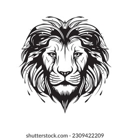 A lion head based on vectors