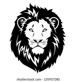 Lion head  Black illustration