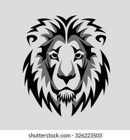 Lion Head black and white  Icon