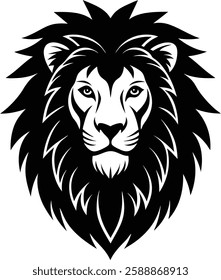 lion head black and white vector illustration