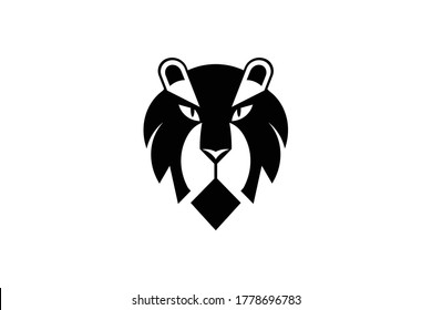 Lion head cartoon beast silhouette for leo zodiac horoscope king safary hunter  mascot logo design vector